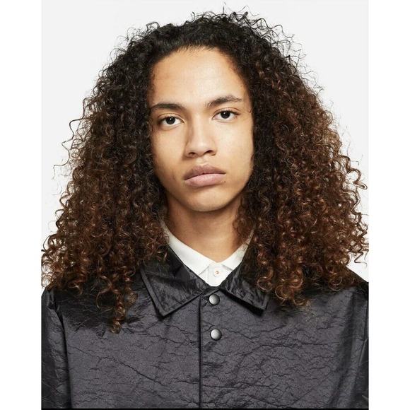 Nike Sportswear Mens Large Long Black Coach Jacket DH7847-010 NWT - Picture 6 of 6